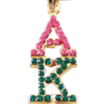 ALPHA KAPPA ALPHA NECKLACE – CRYSTAL PENDANT – GOLD